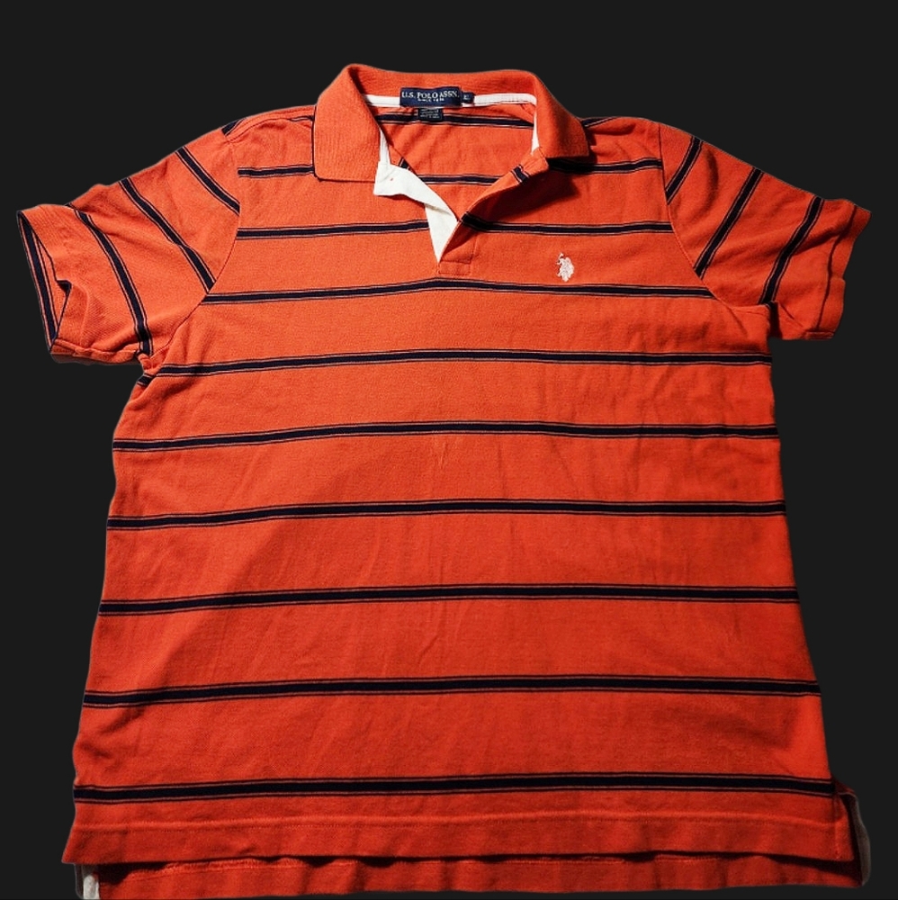 US Polo orange striped shirt for men